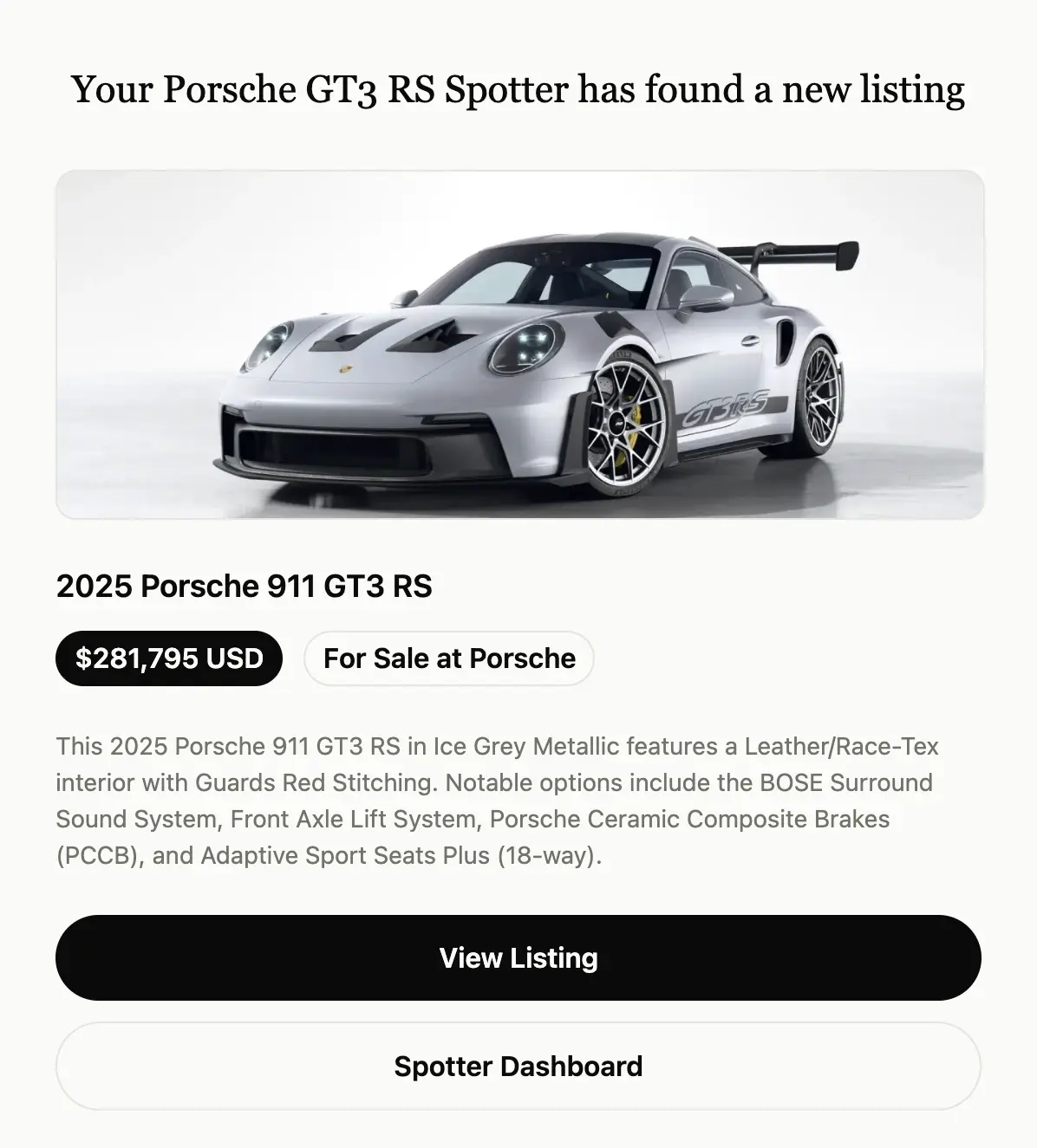 Spotter Email Notification
